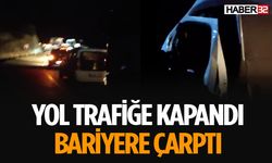 Hafif Ticari Araç Bariyerlere Çarptı