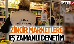 Zincir marketlere eş zamanlı gıda ürünleri denetimi