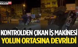 Isparta'da İş Makinesi Devrildi