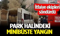 Park Halindeki Minibüste Yangın Çıktı