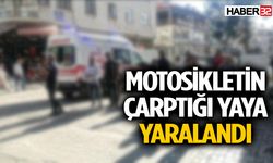 Motosikletin çarptığı yaya yaralandı