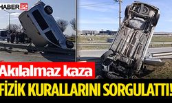 Hafif Ticari Araç Bariyerleri Atlayıp Dik Durdu!