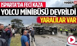 Yolcu minibüsü yan yattı: Yaralılar var