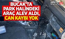 Bucak’ta Park Halindeki Araç Alev Aldı, Can Kaybı Yok