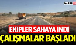 Ekipler sahaya indi, duble yol çalışmaları başladı