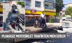 Plakasız Motosiklet Trafikten Men Edildi