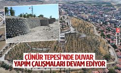 Çünür Tepesi’nde duvar yapım çalışmaları devam ediyor