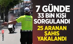 7 Günde 33 Bin Kişi Sorgulandı-25 Aranan Şahıs Yakalandı