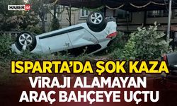 Virajı Alamayan Sürücü Bahçeye Uçtu