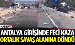 Antalya girişinde feci kaza: Ortalık savaş alanına döndü!