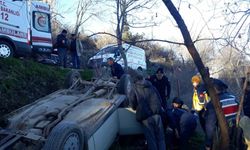 Burdur'da kontrolden çıkan otomobil takla attı: 1 yaralı