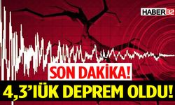 Son Dakika 4,3’lük Deprem Oldu!