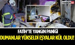 Fatih’te Yangın Paniği Dumanlar Yükseldi Eşyalar Kül Oldu!