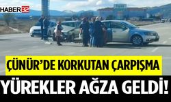 Çünür’de Korkutan Çarpışma Yürekler Ağza Geldi