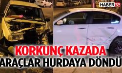 Yedişehitler'de Çarpışan Araçlar Hurdaya Döndü!