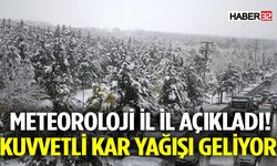 Meteoroloji İl İl Açıkladı! Kuvvetli Kar Yağışı Geliyor