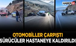 Otomobiller Çarpıştı, Sürücüler Hastaneye Kaldırıldı!