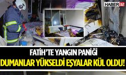 Fatih’te Yangın Paniği Dumanlar Yükseldi Eşyalar Kül Oldu!