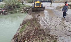 Kemer'de köprüleri tıkayan tomruklar temizlendi