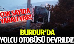 Burdur'da yolcu otobüsü devrildi: 12 yaralı