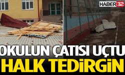 Şarkikaraağaç’ta Fen Lisesi’nin Çatısı Uçtu