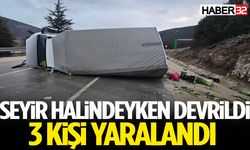 Kamyonet Devrildi 3 Kişi Yaralandı