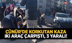 Çünür’de Korkutan Kaza: İki Araç Çarpıştı, 3 Yaralı!