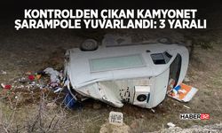 Kontrolden çıkan kamyonet şarampole yuvarlandı: 3 yaralı