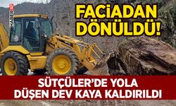 Faciadan Dönüldü! Sütçüler’de Yola Düşen Dev Kaya Kaldırıldı