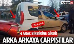 4 Araç Birbirine Girdi Yürekler Ağza Geldi !