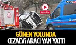 Gönen Yolunda Cezaevi Aracı Yan Yattı