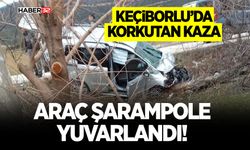 Keçiborlu’da Korkutan Kaza - Araç Şarampole Yuvarlandı!