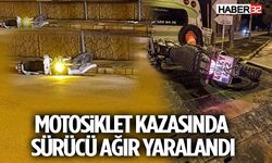 Alkollü sürücünün kullandığı motosiklet kazasında sürücü ağır yaralandı