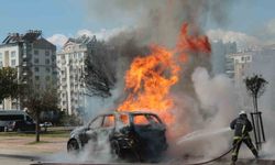 Alev topuna dönen araçtan kedisiyle birlikte son anda çıktı: Sahibinin omuzundan bir an olsun ayrılmadı