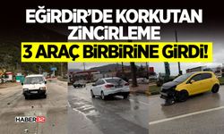 Eğirdir’de Korkutan Zincirleme: 3 Araç Birbirine Girdi!