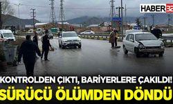 Eğirdir'de otomobil bariyerlere çarptı: 1 yaralı