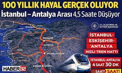 100 yıllık hayal gerçek oluyor istanbul antalya arası 4,5 saate düşüyor