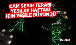 Cam Seyir Terası Yeşilay Haftası için yeşile büründü