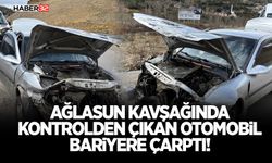 Kontrolden Çıkan Otomobil Bariyere Çarptı!