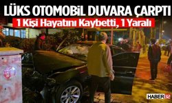 Antalya’da Lüks Otomobil Duvara Çarptı