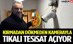 Kırmadan Dökmeden Kamerayla Tıkalı Tesisat Açıyor