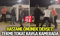 Hastane Önünde Kavga Tekme Tokat Birbirlerine Girdiler