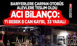 Bariyerlere Çarpan Otobüs Alevlere Teslim Oldu