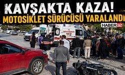 Kavşakta Kaza Şoku! Motosiklet Sürücüsü Yaralandı