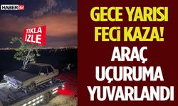 Gece Yarısı Feci Kaza! Araç Uçuruma Yuvarlandı