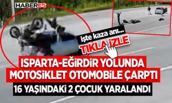 Isparta-Eğirdir Yolunda Motosiklet Otomobile Çarptı