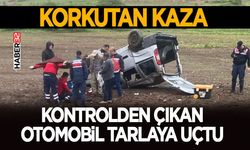 Kontrolden Çıkan Otomobil Tarlaya Uçtu