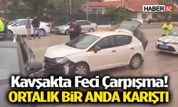 Kavşakta Feci Çarpışma! Ortalık Bir Anda Karıştı