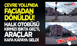 Halk Otobüsü Kırmızı Işıkta Geçti, Araçlar Kafa Kafaya Geldi