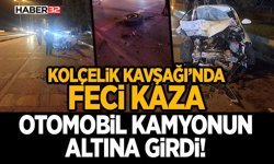 Feci Kaza-Otomobil Kamyonun Altına Girdi!